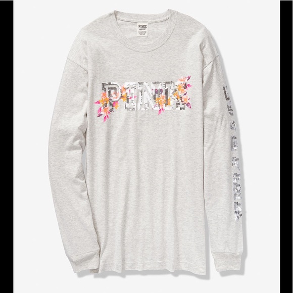 PINK Victoria's Secret Tops - Victoria’s Secret Pink Bling Long Sleeve Tee